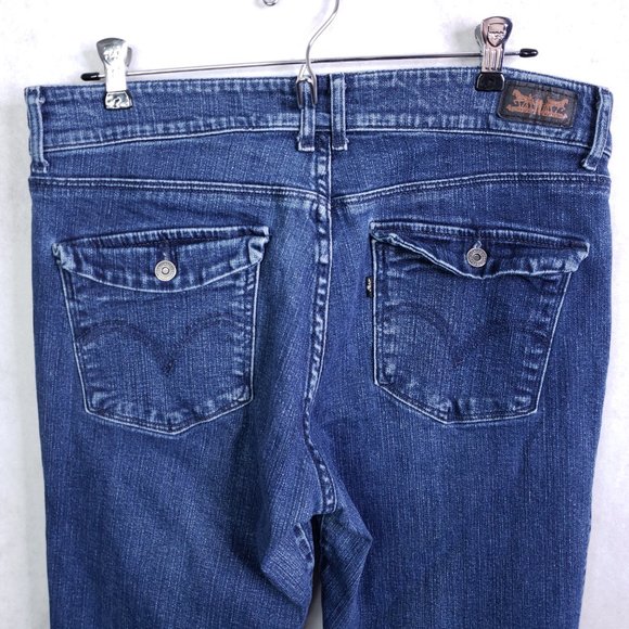 Levi's Women's 16M (33x29) Mid Rise Skinny Jeans, Medium Wash Blue Stretch Denim - Picture 8 of 9
